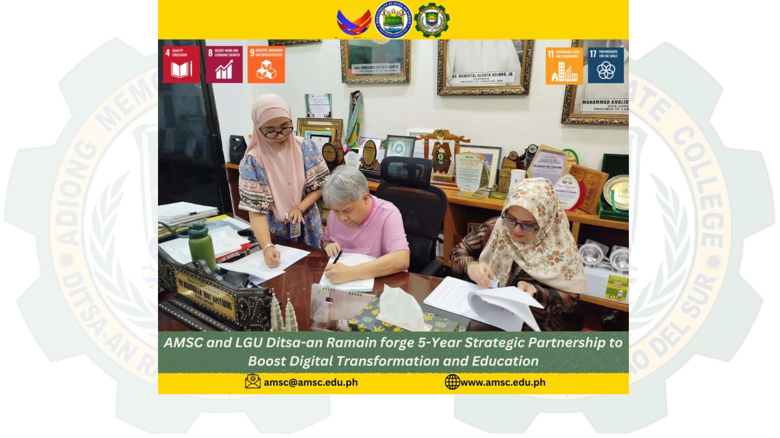 AMSC and LGU Ditsa-an Ramain forge 5-Year Strategic Partnership to Boost Digital Transformation and Education